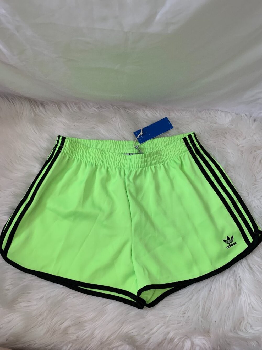ADIDAS Adicolor 3-Stripes Sprinter Shorts in Signal Green/Black Sz LARGE